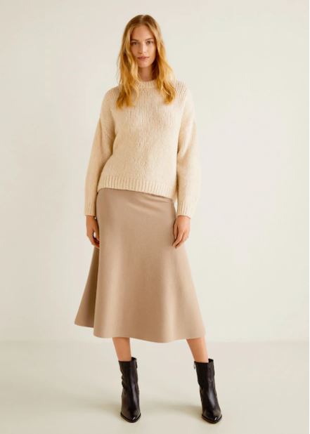mango flared long skirt